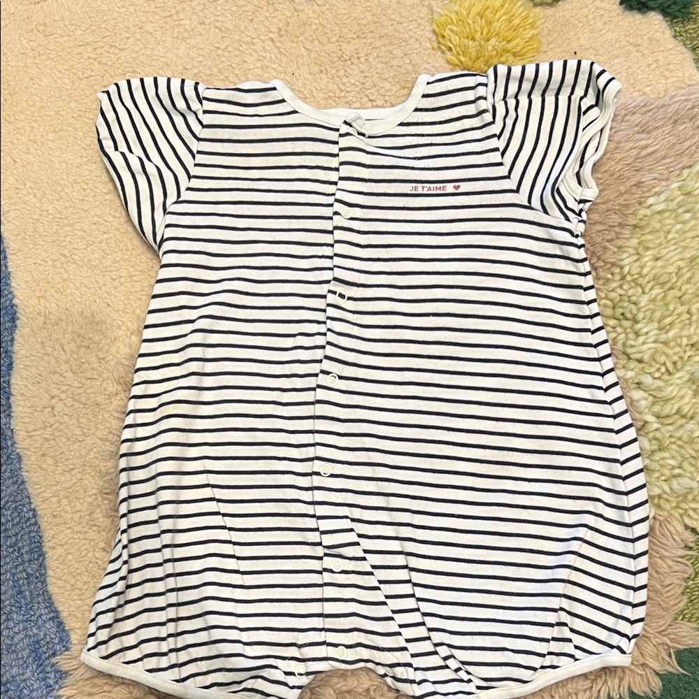 Petit Bateau Nautical Striped Kids Romper